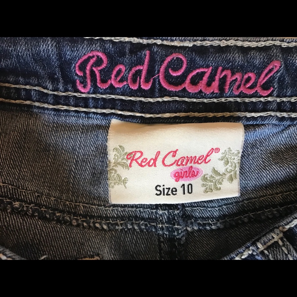 Darling Rhinestone Red Camel Girls Jeans - Picture 6 of 8
